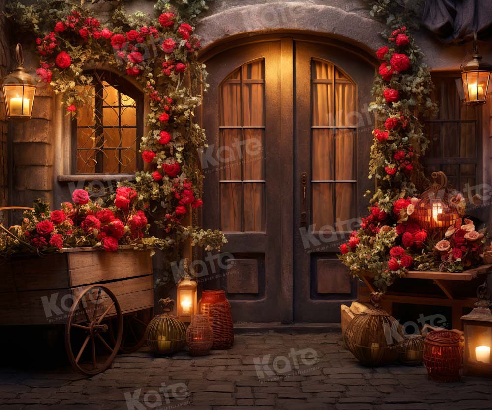 Kate Saint Valentin Magasin de roses Nuit Toile de fond conçue par Emetselch - Kate Backdrop FR
