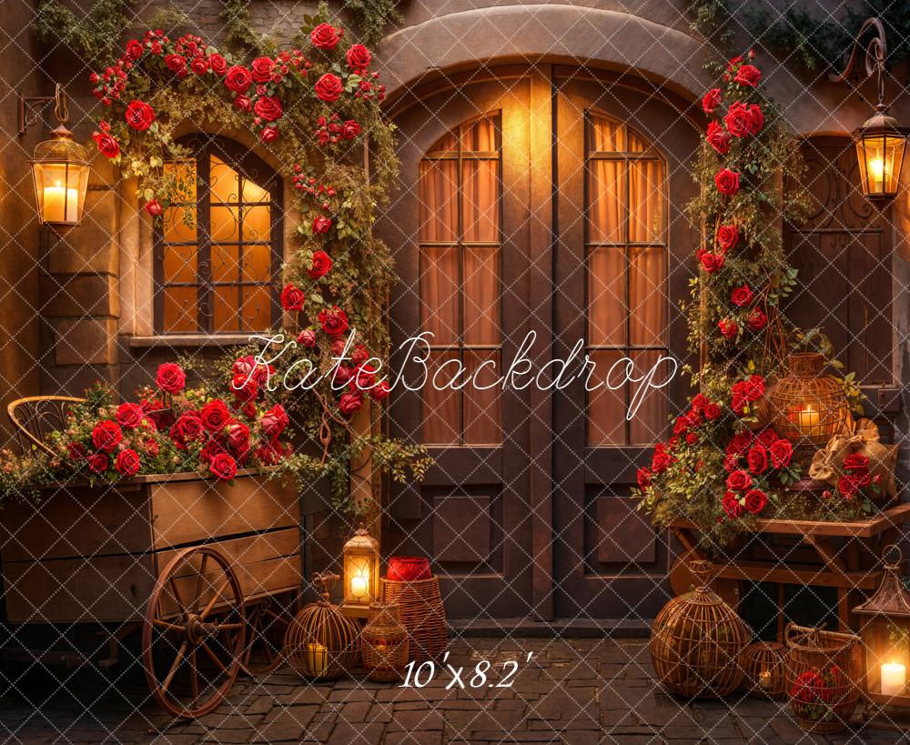 Kate Saint Valentin Magasin de roses Nuit Toile de fond conçue par Emetselch - Kate Backdrop FR