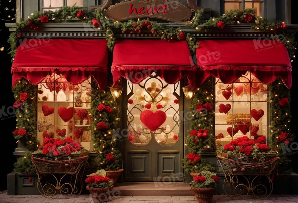 Kate Saint Valentin Amour Magasin Rouge Toile de fond conçue par Emetselch - Kate Backdrop FR