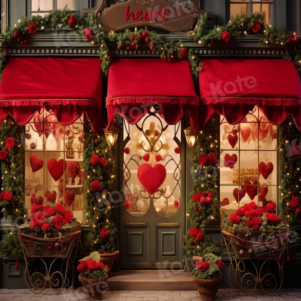 Kate Saint Valentin Amour Magasin Rouge Toile de fond conçue par Emetselch - Kate Backdrop FR