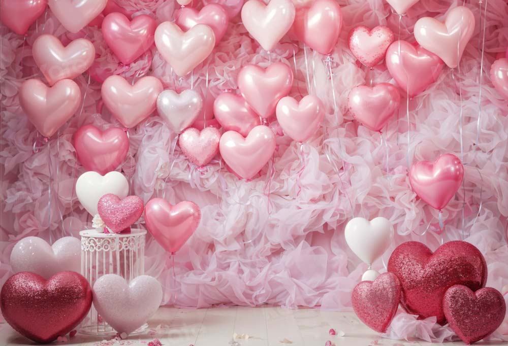 Kate Saint Valentin Rose Ballons Coeur Romantique Toile de fond conçue par Emetselch - Kate Backdrop FR