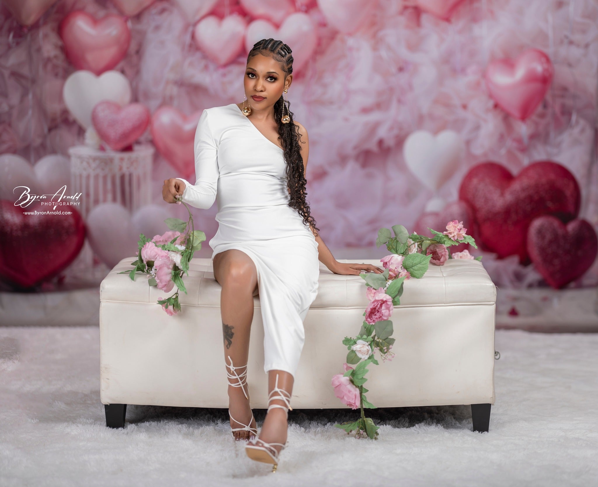 Kate Saint Valentin Rose Ballons Coeur Romantique Toile de fond conçue par Emetselch - Kate Backdrop FR