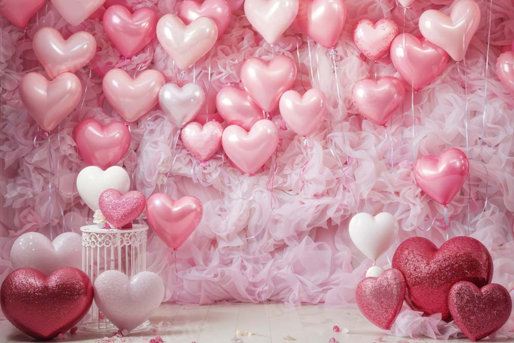 Kate Saint Valentin Rose Ballons Coeur Romantique Toile de fond conçue par Emetselch - Kate Backdrop FR