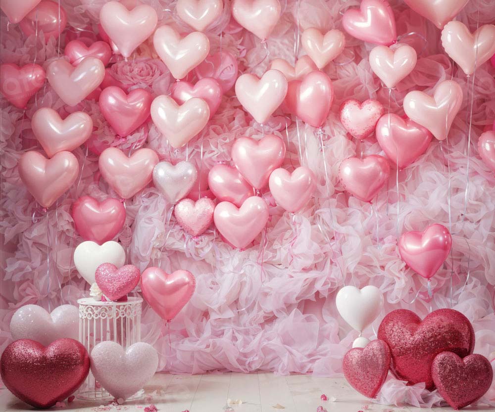 Kate Saint Valentin Rose Ballons Coeur Romantique Toile de fond conçue par Emetselch - Kate Backdrop FR