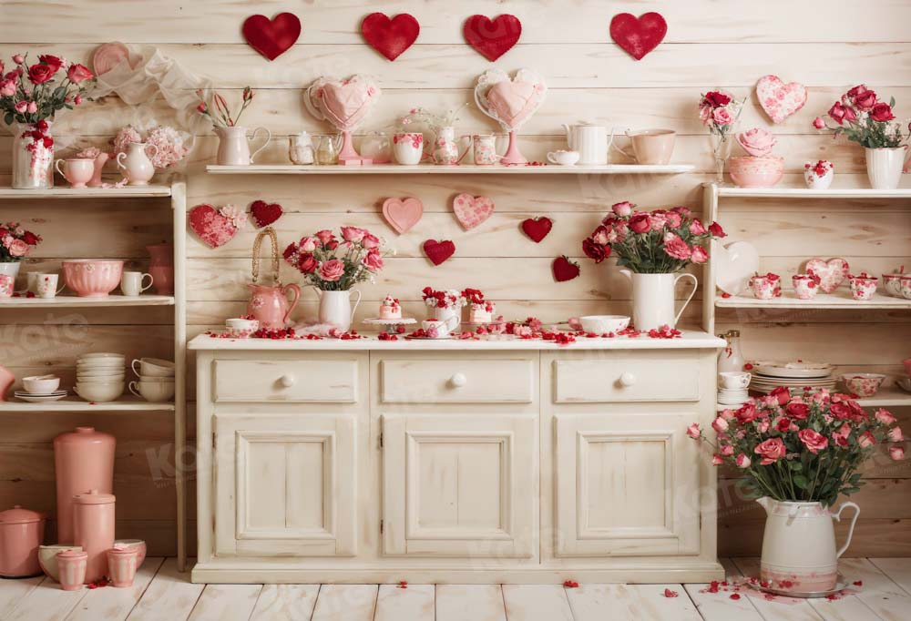 Kate Saint Valentin Beige Cuisine Toile de fond conçue par Emetselch - Kate Backdrop FR