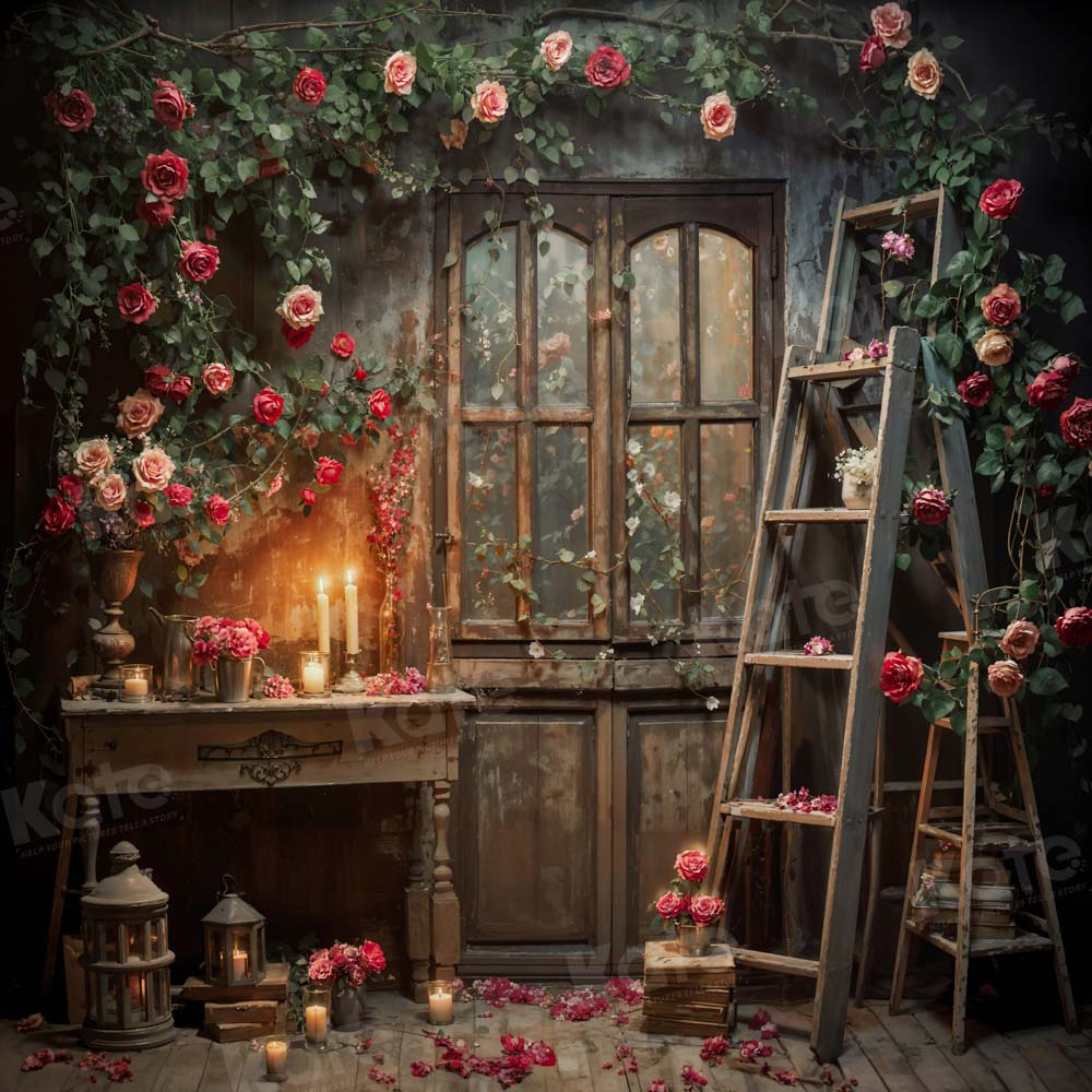 Kate Saint Valentin Rétro Chambre Florale Toile de fond conçue par Emetselch