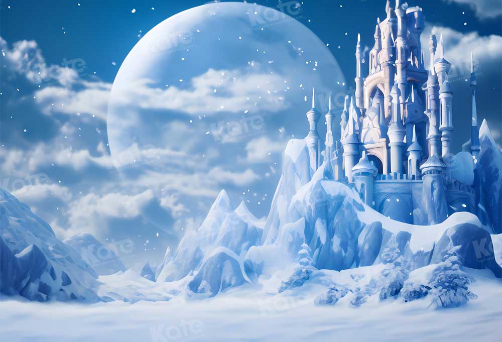 Kate Hiver Monde de glace Château Toile de fond pour la photographie - Kate Backdrop FR