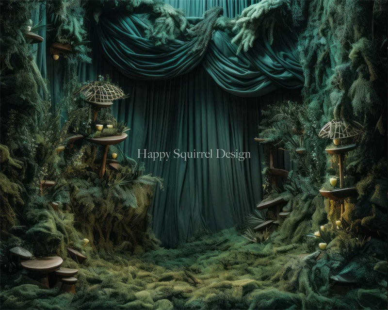 Kate Mousse Forêt Vert Plante Toile de fond Conçu par Happy Squirrel Design - Kate Backdrop FR