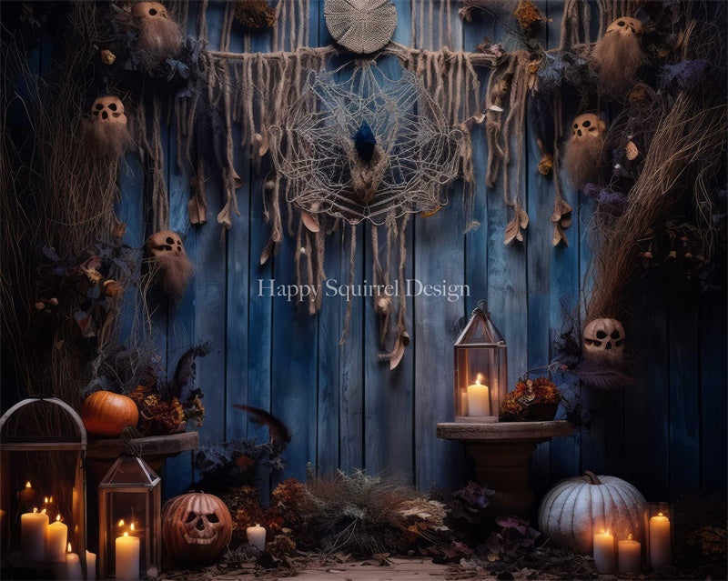 Kate Halloween Salle de spiritisme Bougies Toile de fond Conçu par Happy Squirrel Design - Kate Backdrop FR
