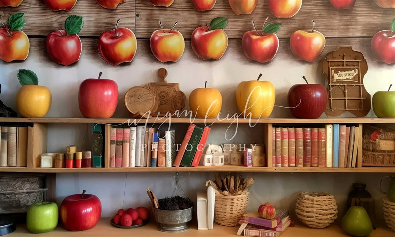 Kate Pomme Étagère à livres Enfant Toile de fond conçue par Megan Leigh - Kate Backdrop FR