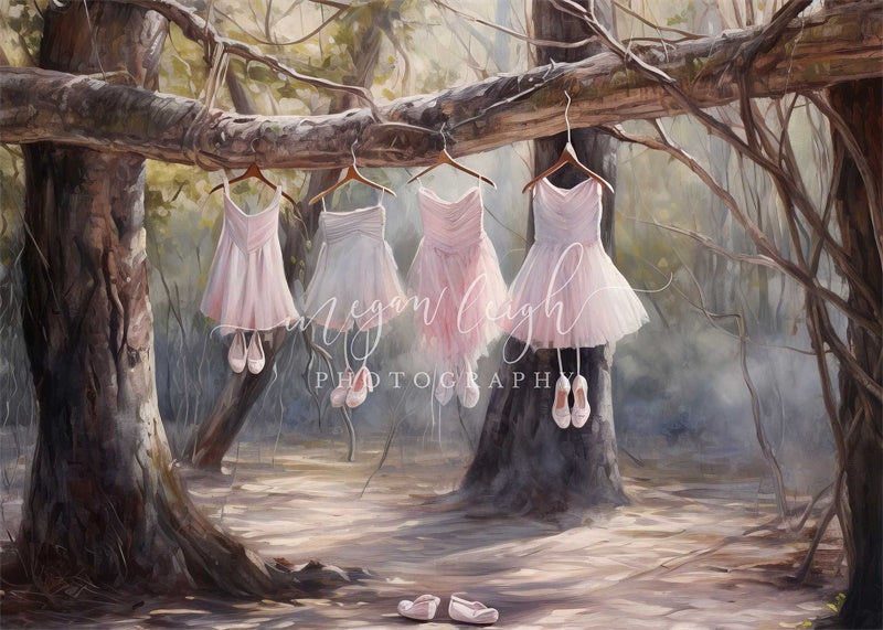 Kate Ballet dans les bois Enfant Toile de fond conçue par Megan Leigh - Kate Backdrop FR