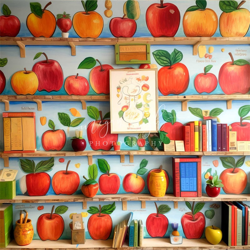 Kate Enseignants Pomme Livres Toile de fond conçue par Megan Leigh