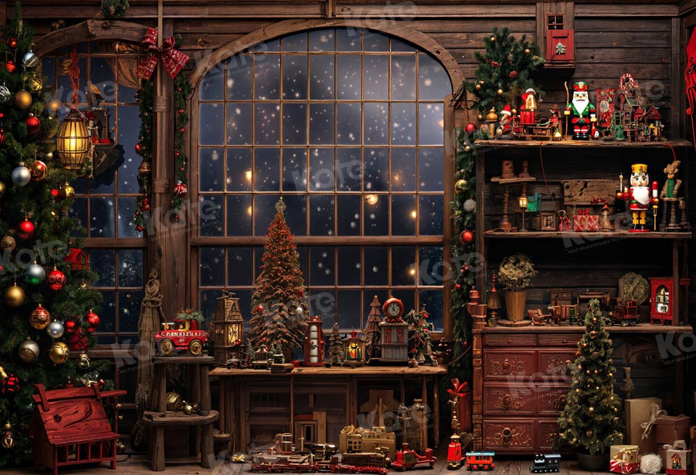 Kate Fenêtre Noël Père Noël Chambre Toile de fond pour la photographie - Kate Backdrop FR