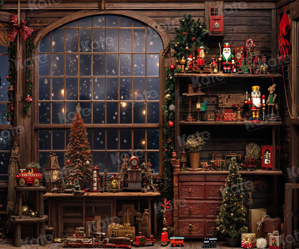 Kate Fenêtre Noël Père Noël Chambre Toile de fond pour la photographie - Kate Backdrop FR