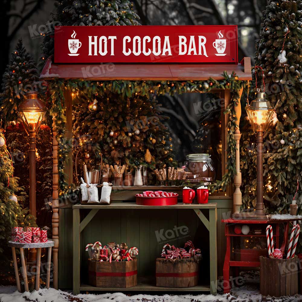 Kate Noël Chocolat chaud Bar Extérieur Toile de fond pour la photographie - Kate Backdrop FR