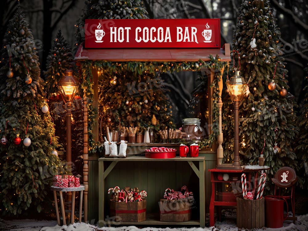 Kate Noël Chocolat chaud Bar Extérieur Toile de fond pour la photographie - Kate Backdrop FR