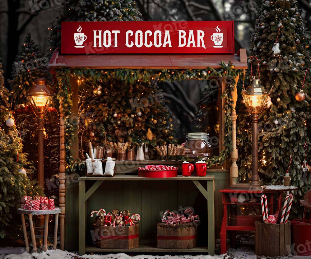 Kate Noël Chocolat chaud Bar Extérieur Toile de fond pour la photographie - Kate Backdrop FR