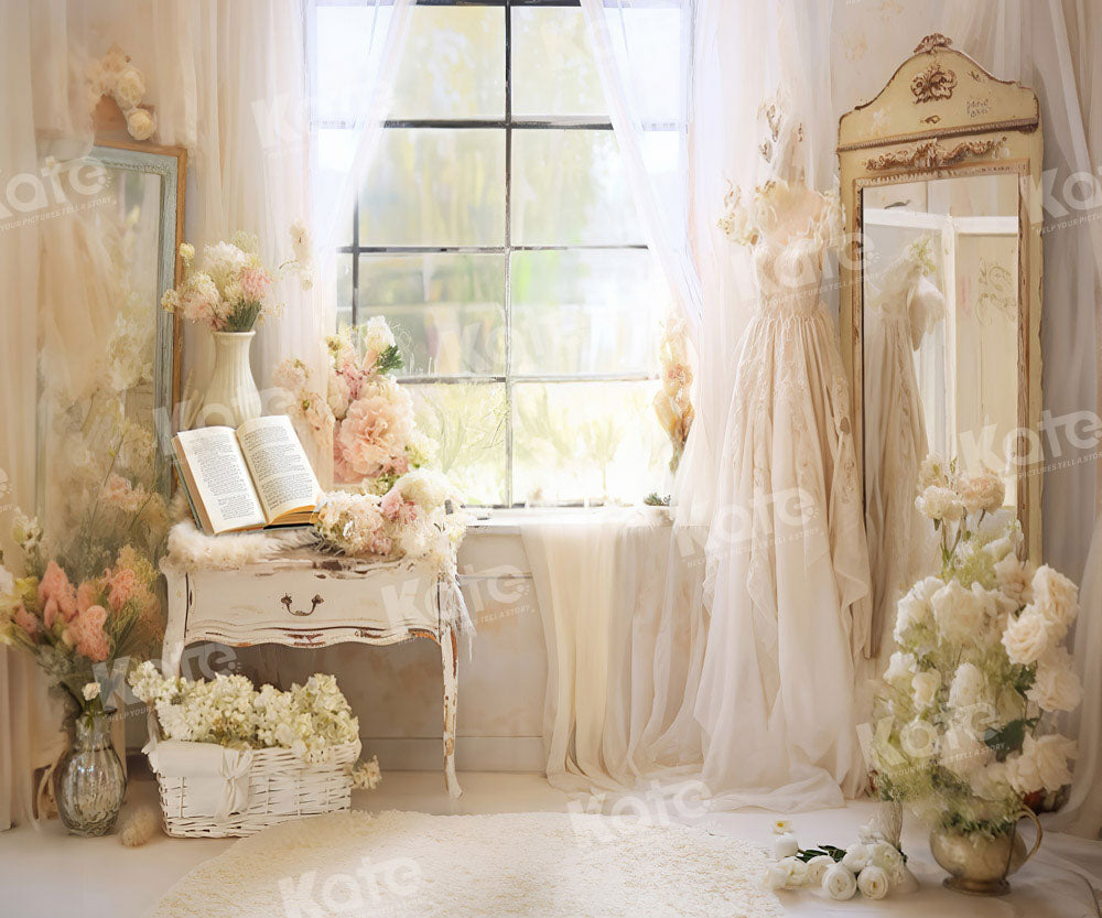 Kate Printemps Miroir Fleurs Robe Fenêtre Toile de fond conçue par Emetselch