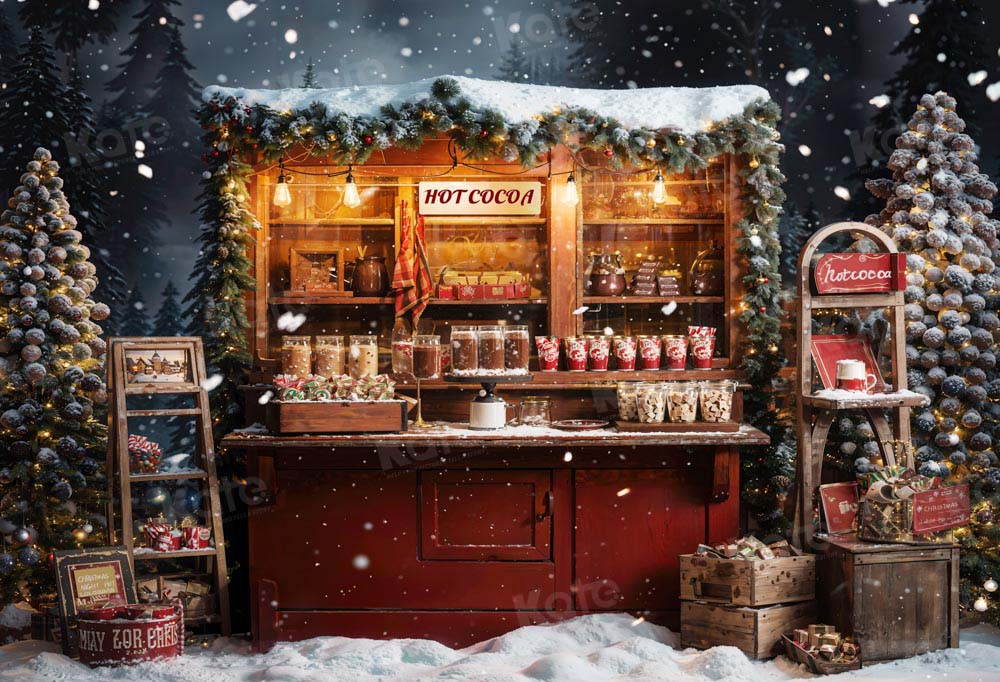 Kate Noël Chocolat chaud Extérieur Neige Toile de fond conçue par Emetselch