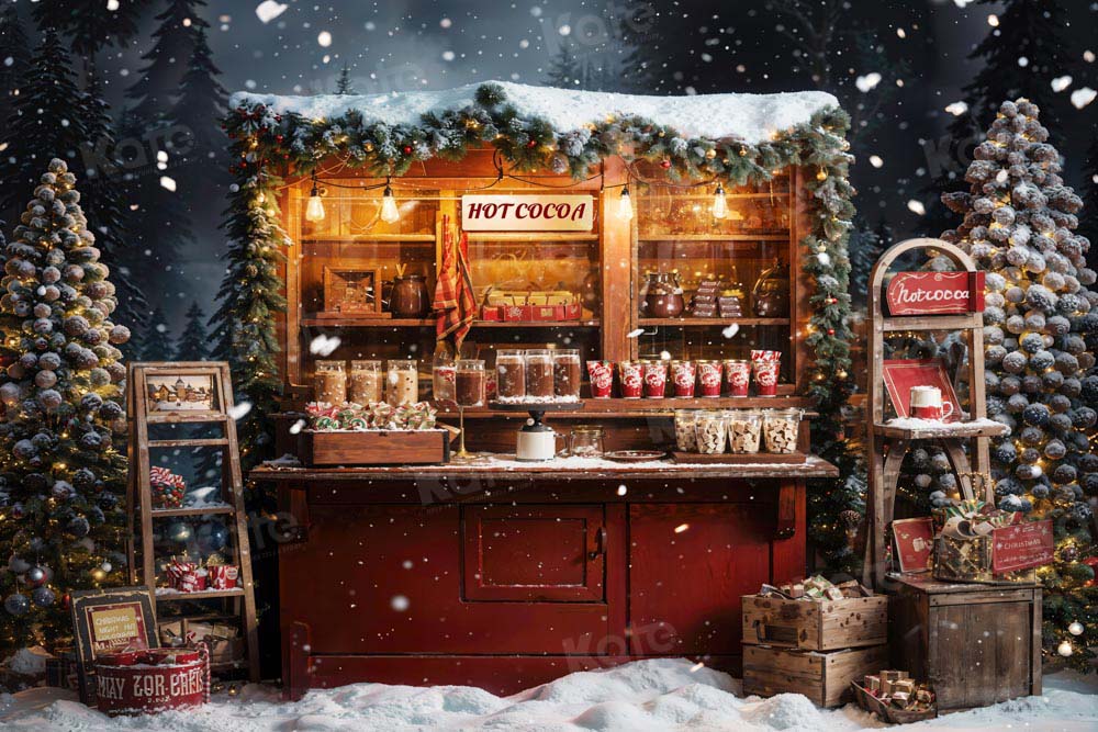 Kate Noël Chocolat chaud Extérieur Neige Toile de fond conçue par Emetselch