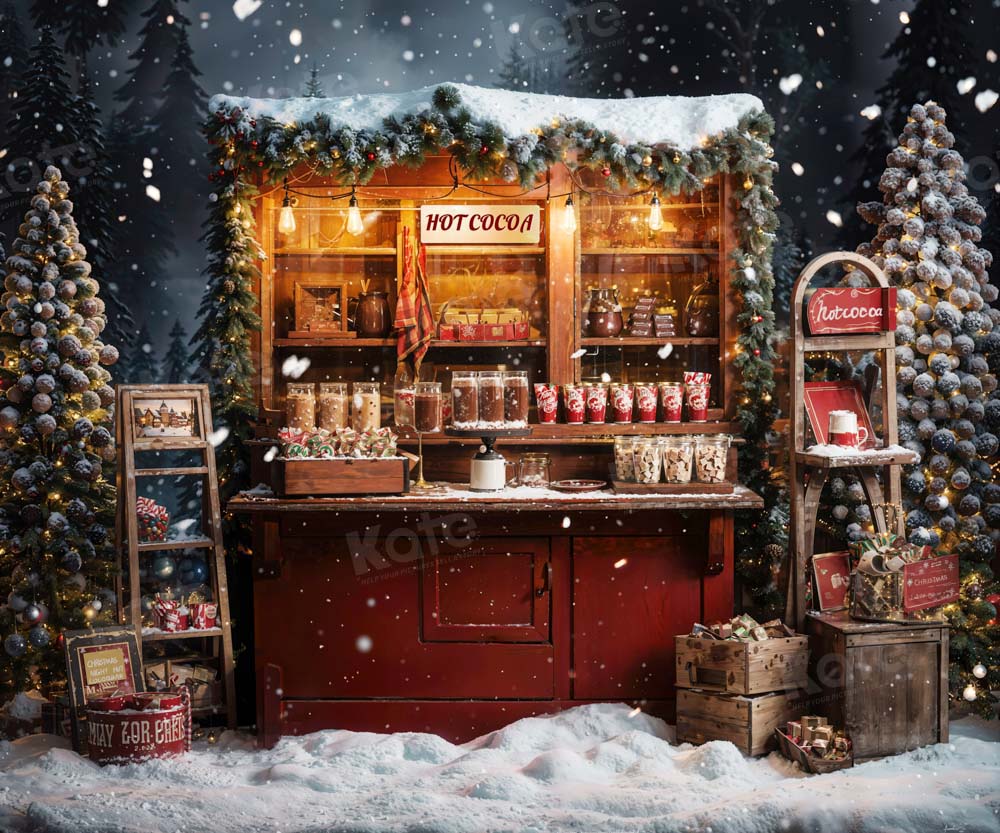 Kate Noël Chocolat chaud Extérieur Neige Toile de fond conçue par Emetselch