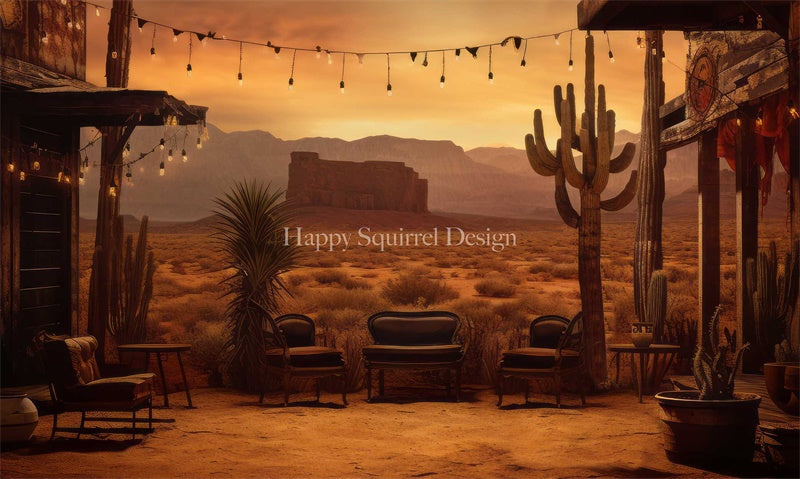 Kate Vie occidentale Désert Cactus Toile de fond Conçu par Happy Squirrel Design