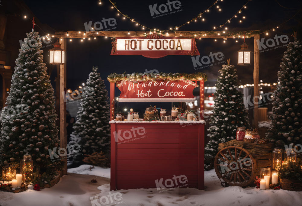 Kate Noël Chocolat chaud Rouge Nuit Toile de fond pour la photographie - Kate Backdrop FR