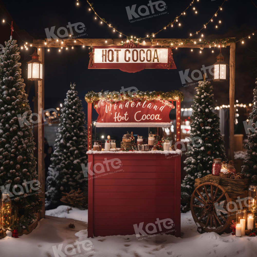 Kate Noël Chocolat chaud Rouge Nuit Toile de fond pour la photographie - Kate Backdrop FR