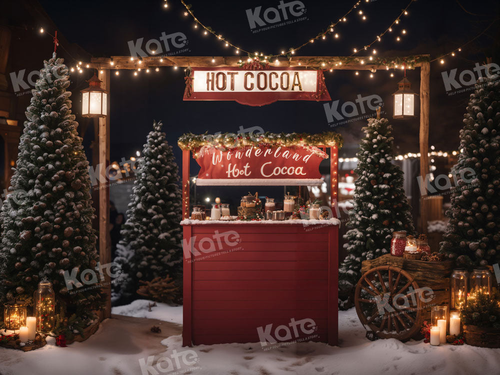 Kate Noël Chocolat chaud Rouge Nuit Toile de fond pour la photographie - Kate Backdrop FR