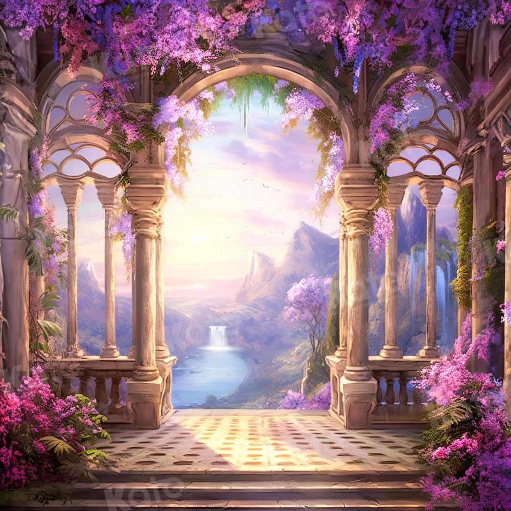 Kate Beaux-Arts Violet Couloir pictural Balcon Toile de fond conçue par GQ - Kate Backdrop FR