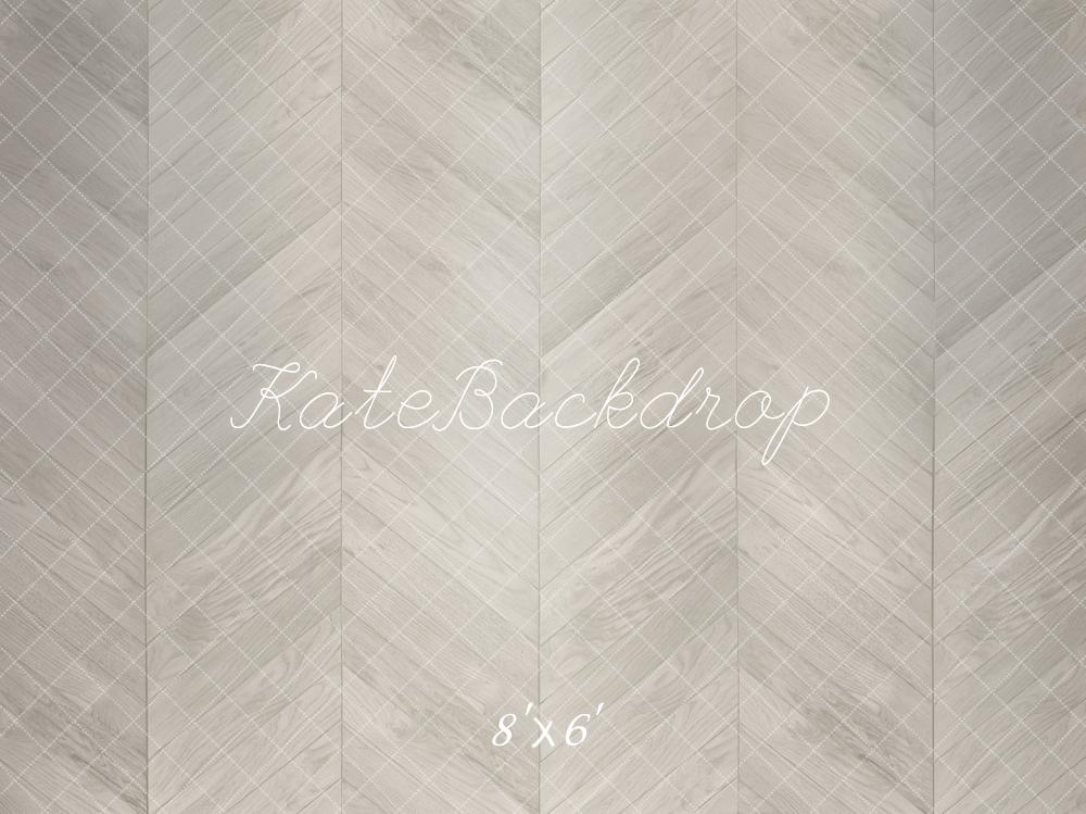 Kate Gris clair Blanc Plancher à chevrons Sol Toile de fond conçue par Kate Image - Kate Backdrop FR