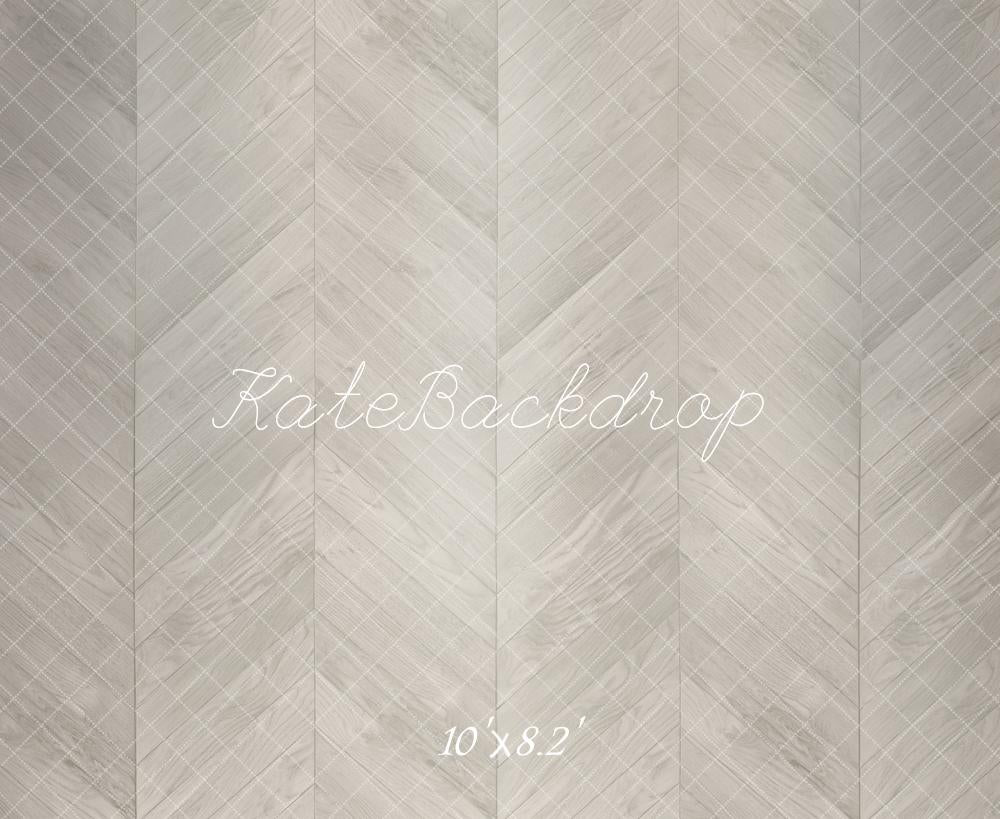 Kate Gris clair Blanc Plancher à chevrons Sol Toile de fond conçue par Kate Image - Kate Backdrop FR