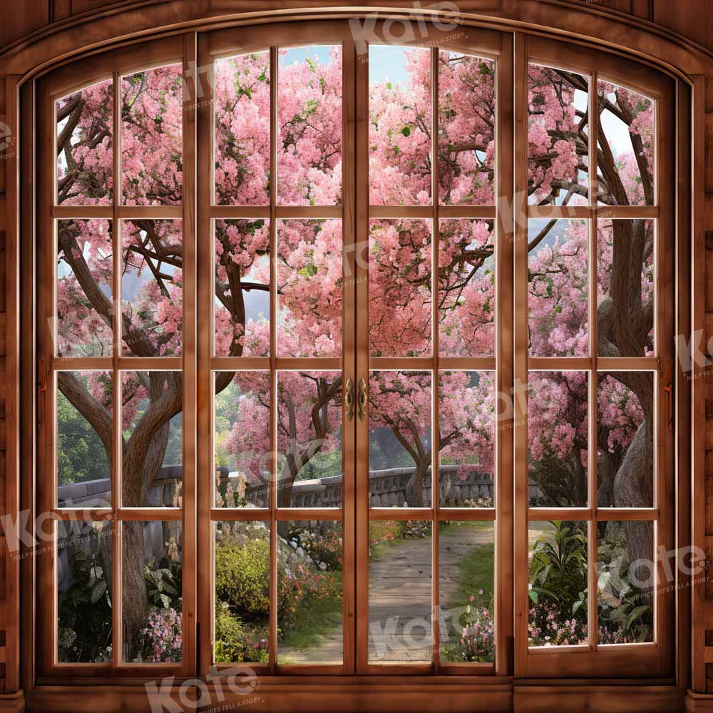 Kate Chemin Sakura Fenêtre Paysage Toile de fond conçue par Chain Photographie