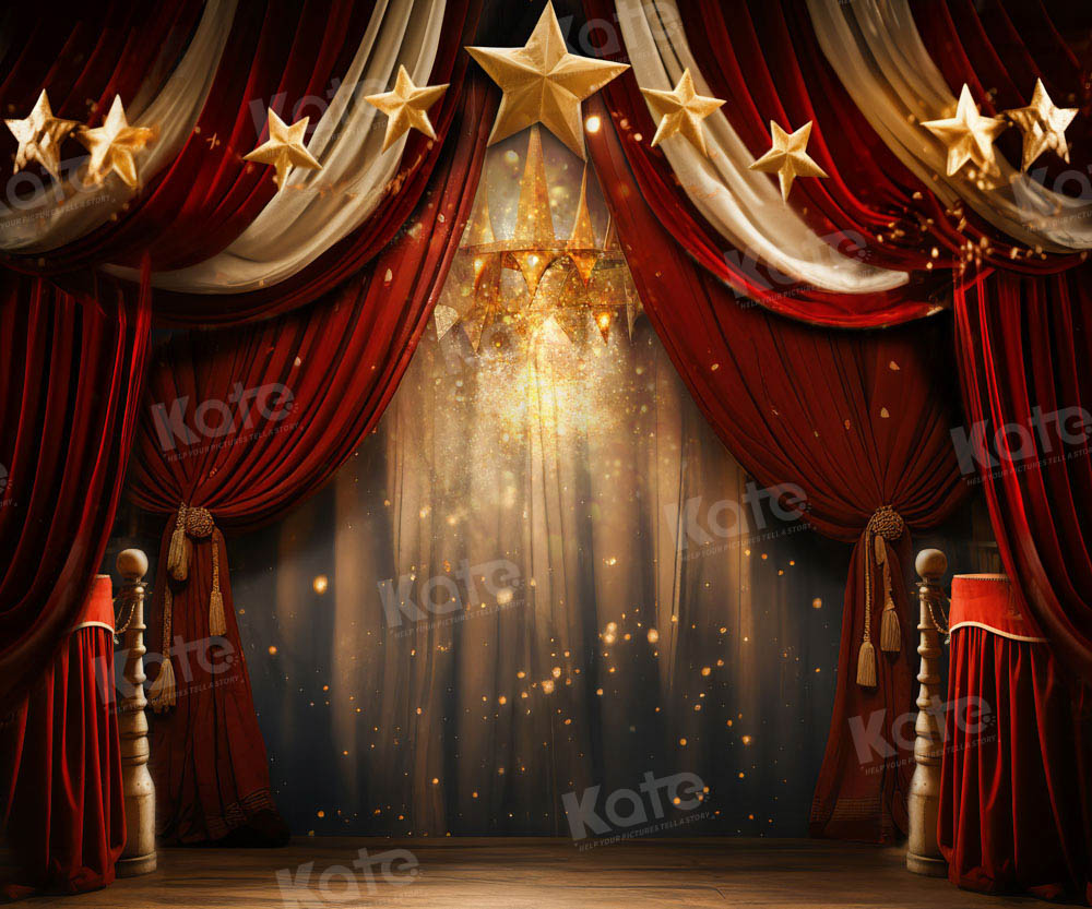 Kate Rouge & Doré Scène Flash Étoiles Toile de fond conçue par Chain Photographie - Kate Backdrop FR