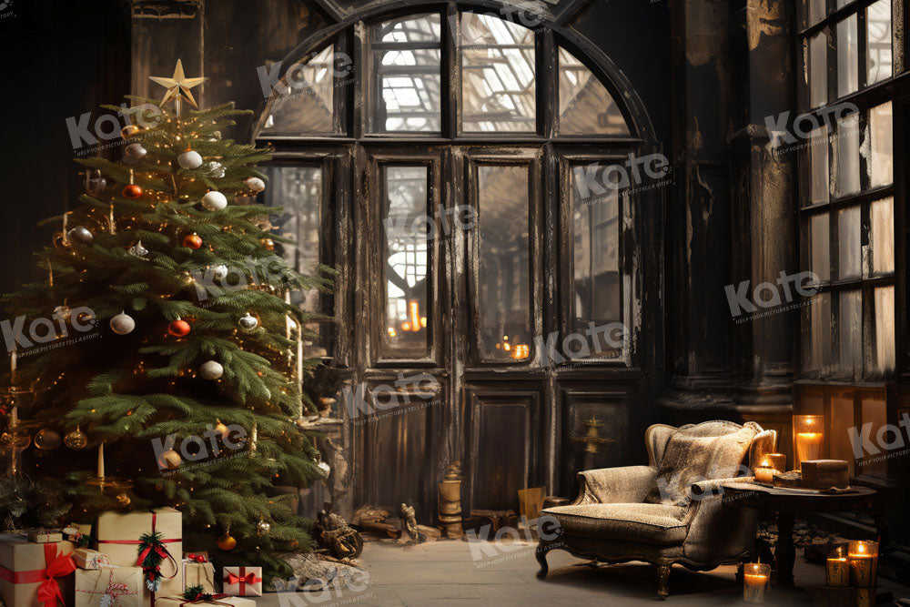 Kate Sapin de Noël Chambre Intérieur Fenêtre Toile de fond conçue par Emetselch - Kate Backdrop FR