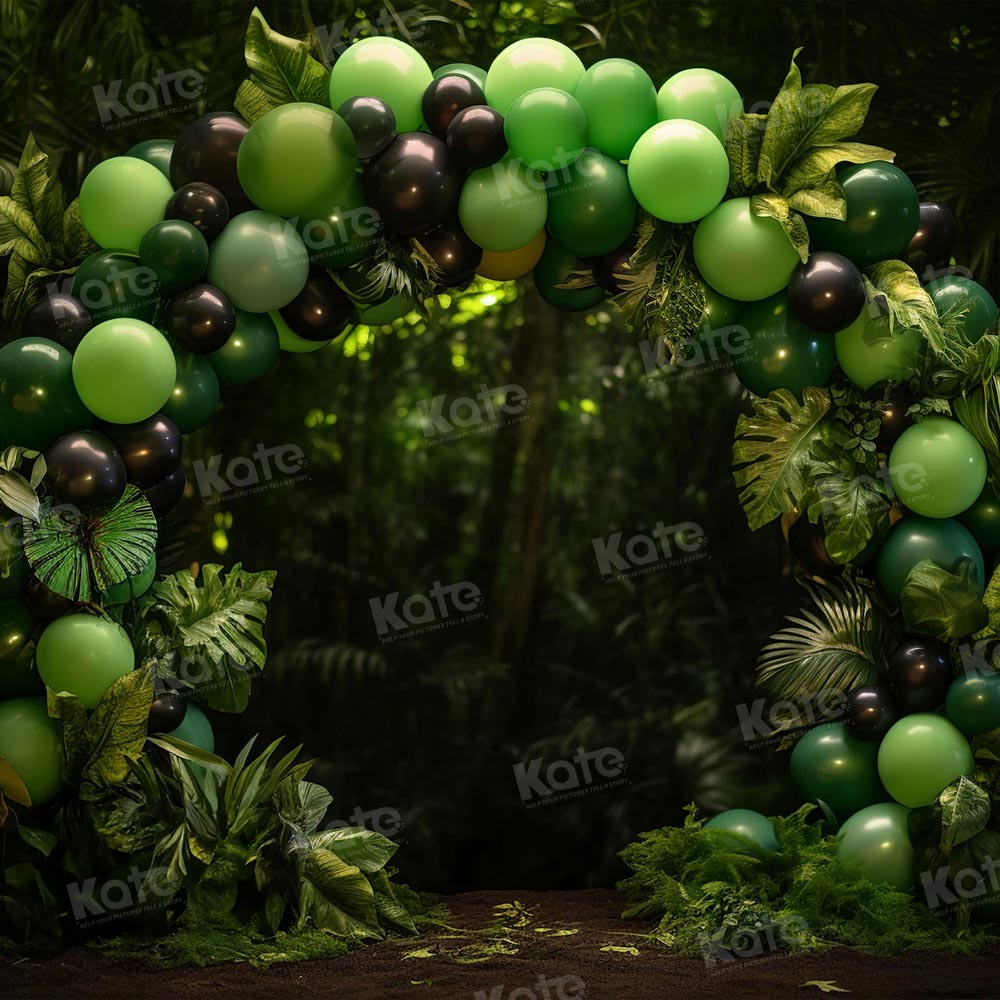 Kate Vert Ballon de Raisin Violet Jungle Toile de fond pour la photographie - Kate Backdrop FR