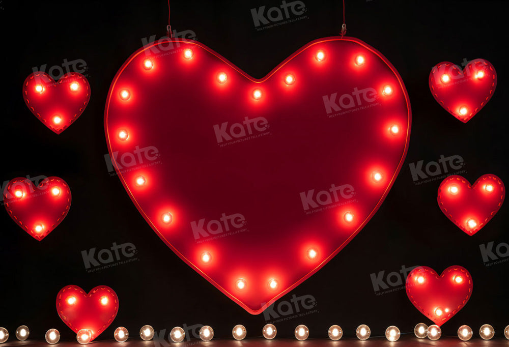 Kate Lampe d'amour Brillant Saint Valentin Toile de fond pour la photographie - Kate Backdrop FR