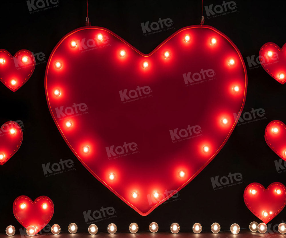 Kate Lampe d'amour Brillant Saint Valentin Toile de fond pour la photographie - Kate Backdrop FR