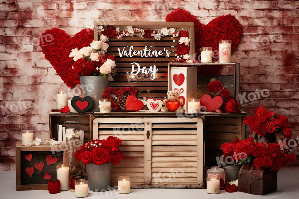 Kate Saint Valentin Roses rouges Bougie Toile de fond conçue par Emetselch
