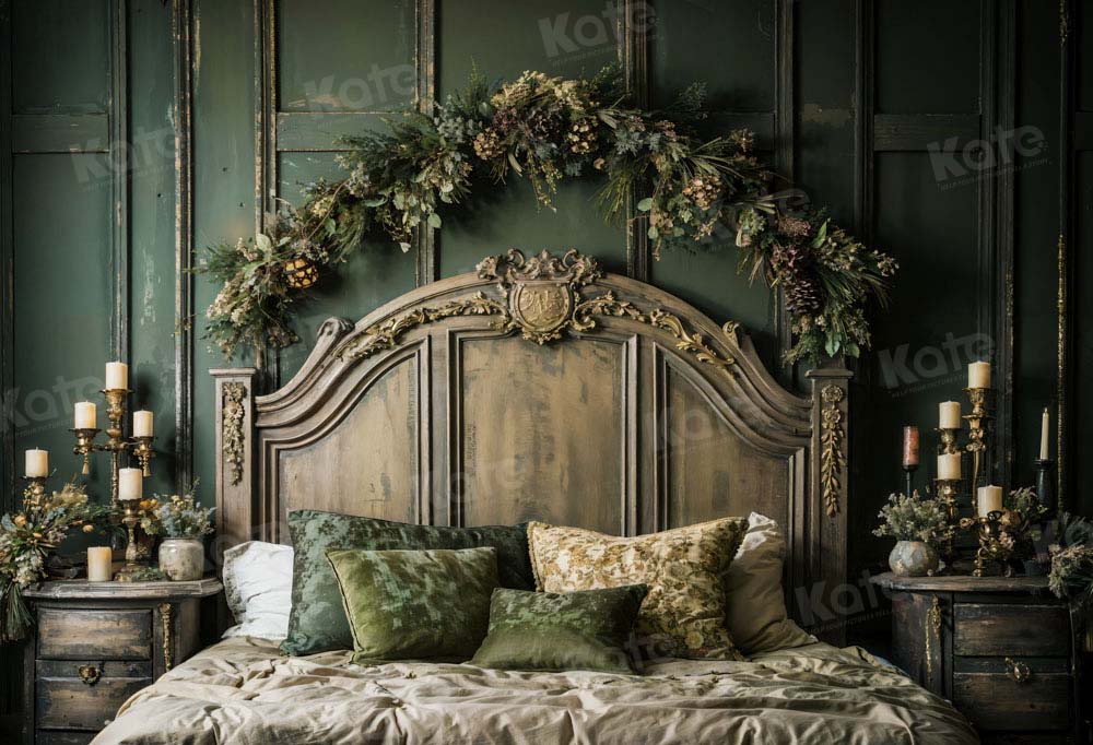 Kate Vert Anneau d'herbe Bougie Lit Toile de fond conçue par Emetselch - Kate Backdrop FR