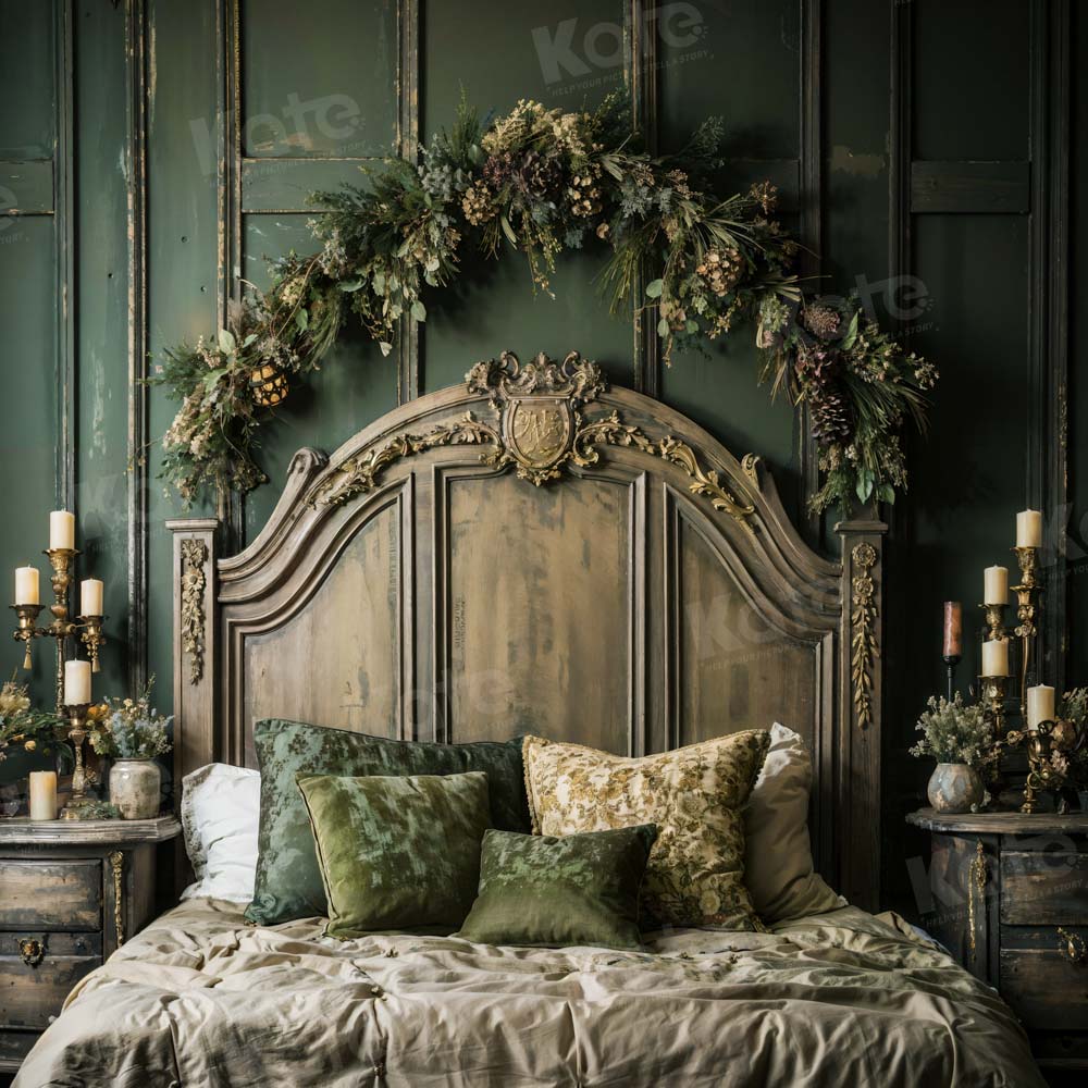 Kate Vert Anneau d'herbe Bougie Lit Toile de fond conçue par Emetselch - Kate Backdrop FR