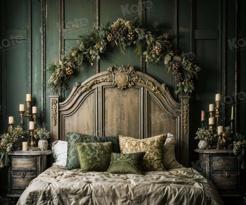 Kate Vert Anneau d'herbe Bougie Lit Toile de fond conçue par Emetselch - Kate Backdrop FR