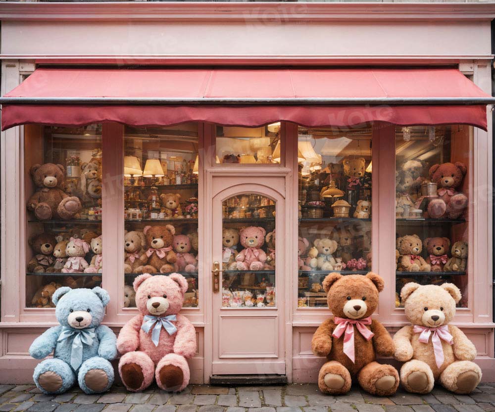 Kate Anniversaire Rose Vitrine Ours en peluche Toile de fond conçue par Chain Photographie - Kate Backdrop FR