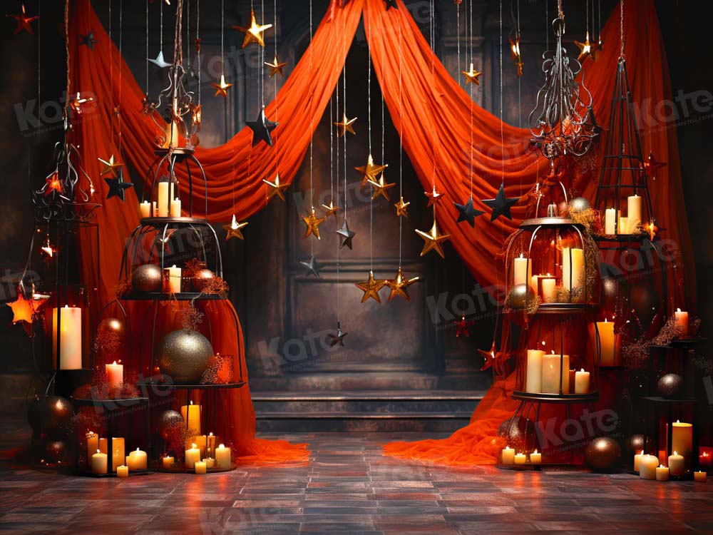 Kate Pentacle Bougie Scène Rouge Toile de fond pour la photographie - Kate Backdrop FR