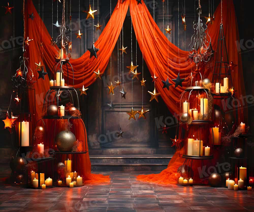 Kate Pentacle Bougie Scène Rouge Toile de fond pour la photographie - Kate Backdrop FR