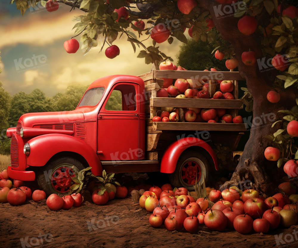 Kate Voiture Pomme Récolte Automne Toile de fond pour la photographie - Kate Backdrop FR