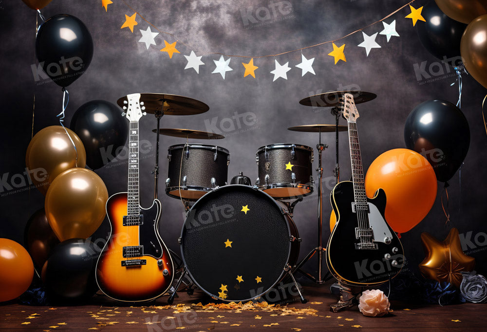 Kate Tambour Guitare Ballons Bande Toile de fond pour la photographie - Kate Backdrop FR