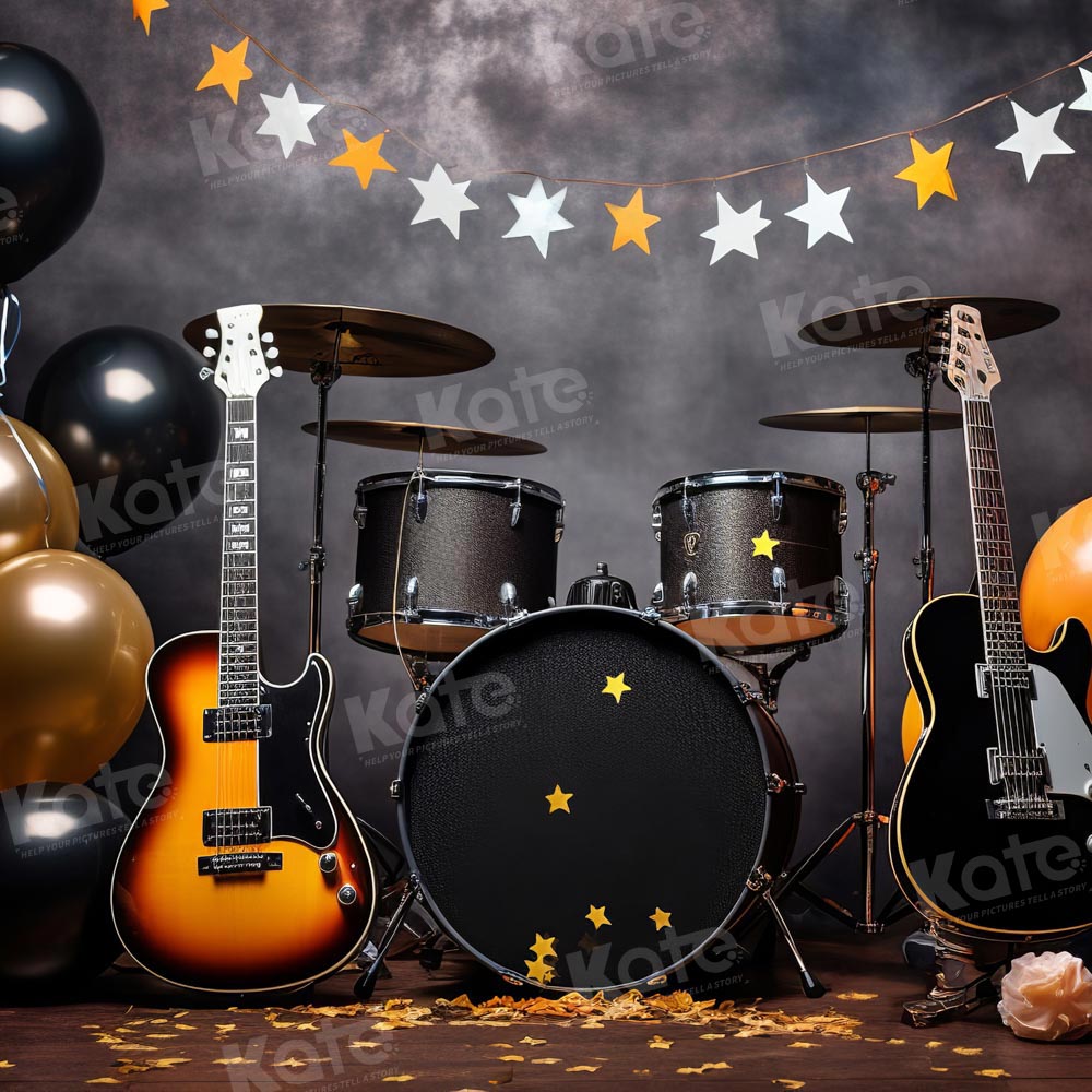 Kate Tambour Guitare Ballons Bande Toile de fond pour la photographie - Kate Backdrop FR