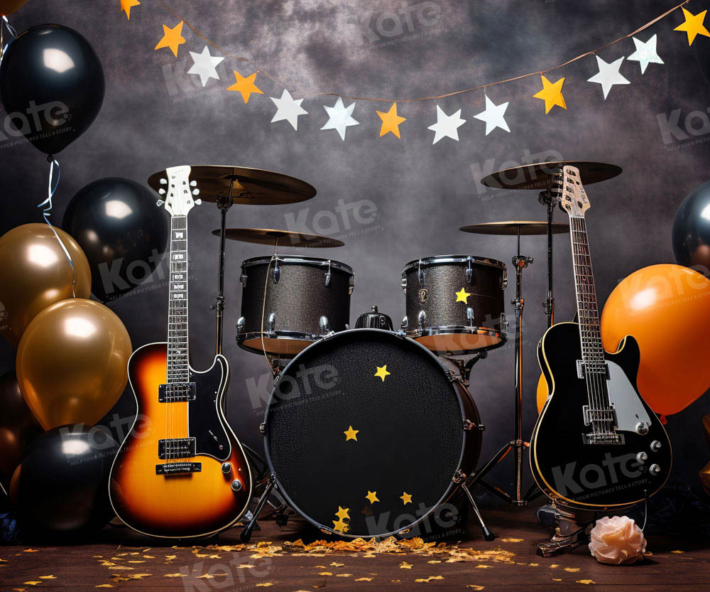 Kate Tambour Guitare Ballons Bande Toile de fond pour la photographie - Kate Backdrop FR