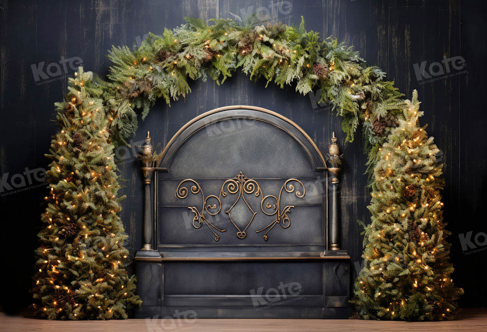 Kate Sapin de Noël Tête de lit Noir Toile de fond pour la photographie - Kate Backdrop FR